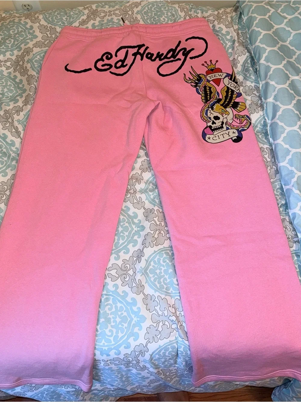 Ed Hardy Girls' Pink Drawstring Sweatpants